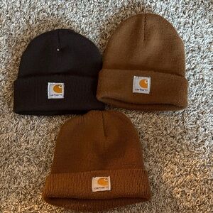 Carhartt Black and Brown Knit Beanies